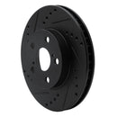 R1 94-00 Toyota Celica Front Left Drilled & Slotted Black Brake Rotor