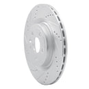 R1 17-20 Jaguar F-Pace Rear Left Drilled & Slotted Silver Brake Rotor
