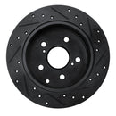 R1 09-13 Pontiac Vibe Rear Left Drilled & Slotted Black Brake Rotor