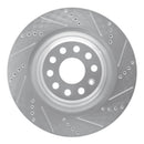R1 12-21 Tesla X Rear Drilled & Slotted Silver Brake Rotor Set