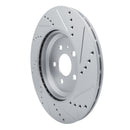 R1 17-25 Tesla Model 3 Rear Left Drilled & Slotted Silver Brake Rotor