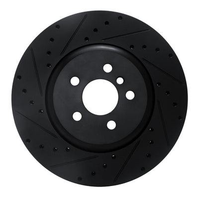 R1 17-25 BMW 430I Front Left Drilled & Slotted Black Brake Rotor