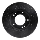 R1 2007-2009 Kia Sorento Front Right Drilled & Slotted Black Brake Rotor