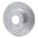 R1 01-08 BMW 330I Front Left Drilled & Slotted Silver Brake Rotor