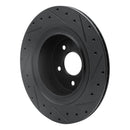 R1 07-15 Infiniti Q60 Rear Left Drilled & Slotted Black Brake Rotor