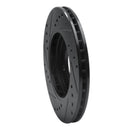 R1 84-91 BMW 325ES Front Right Drilled & Slotted Black Brake Rotor