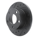 R1 92-05 Audi A6 Quattro Rear Left Drilled & Slotted Black Brake Rotor