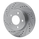 R1 98-00 Chrysler LHS Front Left Drilled & Slotted Silver Brake Rotor