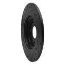 R1 14-23 Jeep Cherokee Rear Right Drilled & Slotted Black Brake Rotor