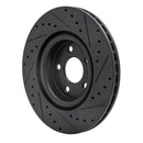 R1 07-10 Chevrolet Cobalt Front Left Drilled & Slotted Black Brake Rotor