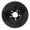 R1 11-18 BMW X4 Front Right Drilled & Slotted Black Brake Rotor
