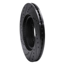R1 12-23 Hyundai Accent Front Right Drilled & Slotted Black Brake Rotor