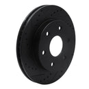 R1 99-07 Chevrolet Avalanche 1500 Front & Rear Drilled & Slotted Black Brake Rotor Set