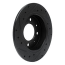 R1 04-09 Kia Spectra Rear Right Drilled & Slotted Black Brake Rotor