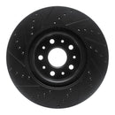 R1 16-24 Chevrolet Camaro Front & Rear Drilled & Slotted Black Brake Rotor Set