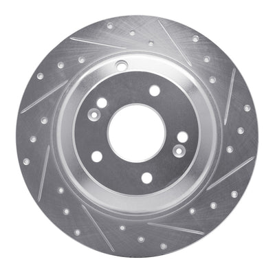 R1 10-16 Hyundai Genesis Coupe Rear Right Drilled & Slotted Silver Brake Rotor