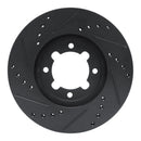 R1 83-84 Toyota Cressida Front Right Drilled & Slotted Black Brake Rotor