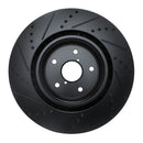 R1 18-25 Subaru WRX STI Front Right Drilled & Slotted Black Brake Rotor