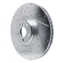 R1 17-25 BMW X6 Left Front Drilled & Slotted Silver Brake Rotor