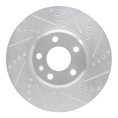 R1 08-25 Audi A4 (USA/Canada) Front Right Drilled & Slotted Silver Brake Rotor