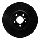 R1 2009-2017 BMW 550I GT xDrive Left Front Drilled & Slotted Black Brake Rotor