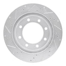 R1 99-05 Ford F-350 Super Duty Front Drilled & Slotted Silver Brake Rotor Set