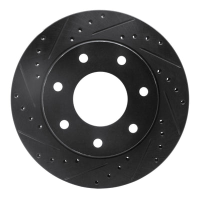 R1 97-04 Ford F-250 4WD (Excl Super Duty) Front Left Drilled & Slotted Black Brake Rotor