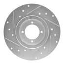 R1 62-80 MG MGB Front Right Drilled & Slotted Silver Brake Rotor