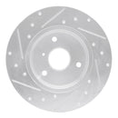 R1 05-16 Smart Fortwo Front Right Drilled & Slotted Silver Brake Rotor