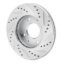 R1 01-03 Hyundai SONATA Front Left Drilled & Slotted Silver Brake Rotor