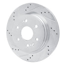 R1 2019-2025 Cadillac Escalade ESV Rear Left Drilled & Slotted Silver Brake Rotor