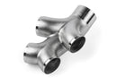 APR Cast Stainless Steel Double Y Splitter - 76mm (3in) to Quad 63.5mm (2.5in)