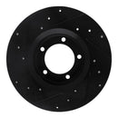 R1 75-83 Toyota Pickup Front Right Drilled & Slotted Black Brake Rotor