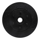 R1 04-08 Ford F-150 RWD Front Right Drilled & Slotted Black Brake Rotor