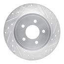 R1 05-08 Ford Escape Rear Right Drilled & Slotted Silver Brake Rotor
