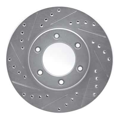 R1 93-98 Toyota T100 Front Left Drilled & Slotted Silver Brake Rotor