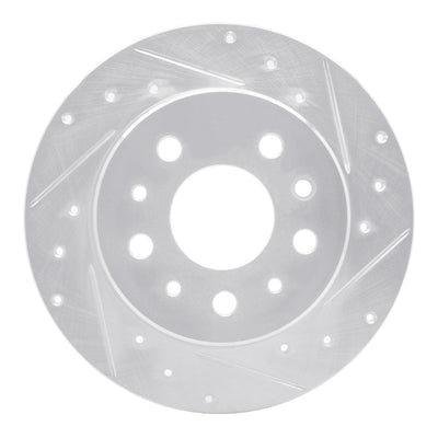 R1 61-91 Mercedes-Benz 220D Rear Right Drilled & Slotted Silver Brake Rotor