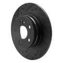 R1 08-15 Mercedes-Benz C250 Rear Left Drilled & Slotted Black Brake Rotor