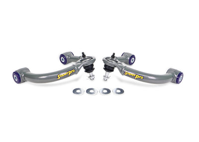 SuperPro 05-23 Toyota Tacoma 4WD Front Upper Fixed Offset Control Arm Set - Gun Metal