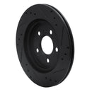 R1 00-06 Ford Thunderbird Rear Left Drilled & Slotted Black Brake Rotor