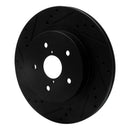 R1 15-24 Subaru WRX Rear Drilled & Slotted Black Brake Rotor Set w/Optimum OE Pads and Hardware