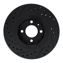 R1 90-93 Volkswagen CORRADO Front Right Drilled & Slotted Black Brake Rotor