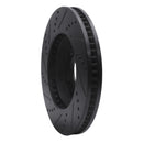 R1 03-08 Cadillac STS Front Right Drilled & Slotted Black Brake Rotor