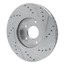 R1 10-13 Hyundai SANTA FE Front Left Drilled & Slotted Silver Brake Rotor