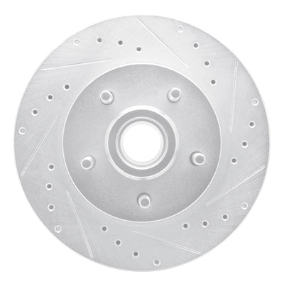 R1 93-95 Chevrolet G10 Front Right Drilled & Slotted Silver Brake Rotor