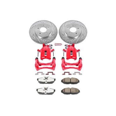 Power Stop 05-10 Ford Mustang Front & Rear Z26 Street Warrior Brake Kit w/Calipers