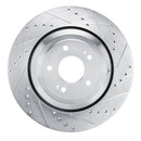 R1 17-19 Genesis G90 Rear Right Drilled & Slotted Silver Brake Rotor