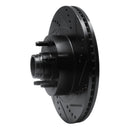 R1 01-05 Ford Explorer Sport Front Right Drilled & Slotted Black Brake Rotor