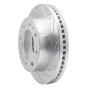 R1 05-12 Ford F-350 Super Duty 2WD Rear Right Drilled & Slotted Silver Brake Rotor
