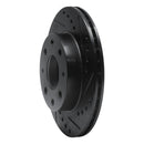 R1 84-06 Honda CRX Front Right Drilled & Slotted Black Brake Rotor